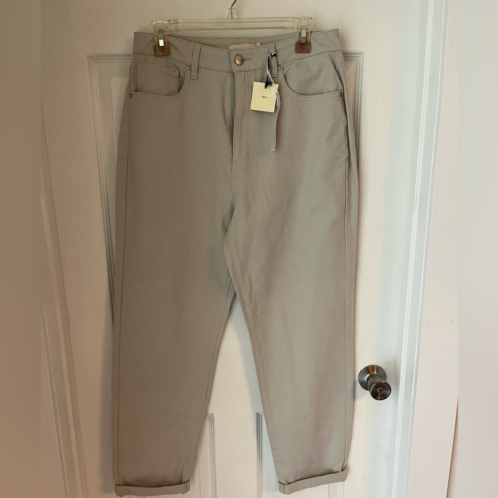 Tgla NWT High Rise Cropped Cotton Pants